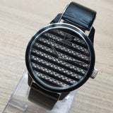 Marc Jacobs Lidia Stripe Glitz Black Dial Black Leather Strap Watch for Women - MBM1166 Buy Now By Marc Jacobs