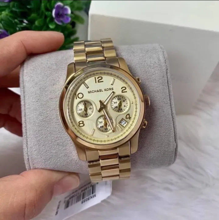 Michael Kors Runway Gold Dial Gold Stainless Steel Strap Watch for Women - MK5055 Buy Now By Michael Kors
