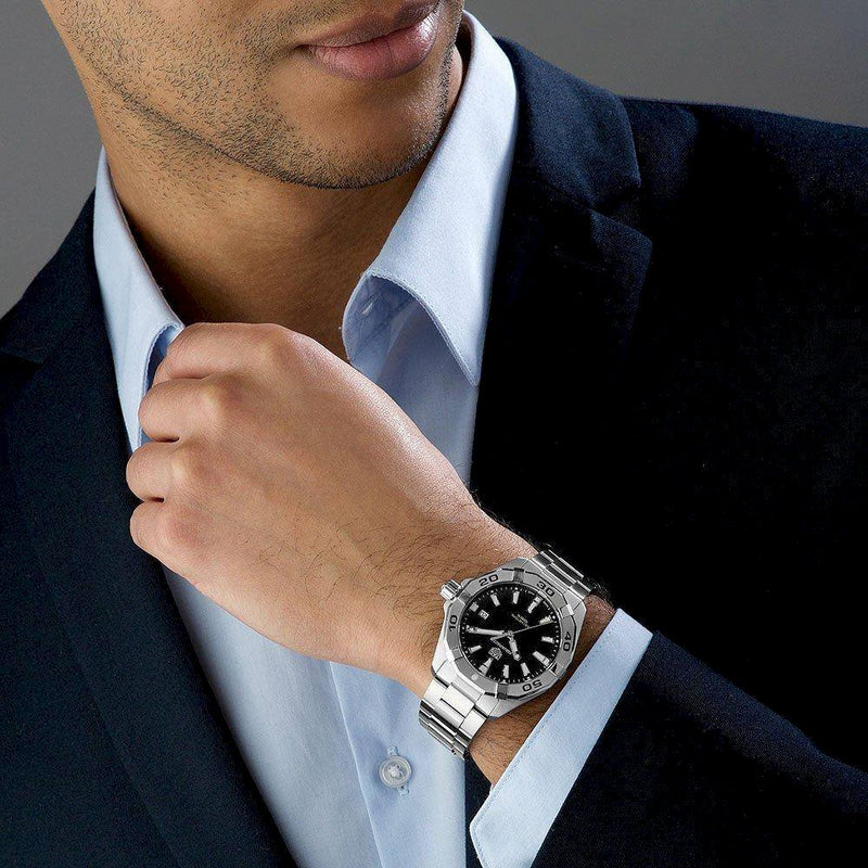 Tag Heuer Aquaracer Black Dial Silver Steel Strap Watch for Men - WBD1110.BA0928 Buy Now By Tag Heuer