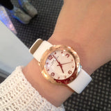 Marc Jacobs Amy White Dial White Leather Strap Watch for Women - MBM1180 Buy Now By Marc Jacobs