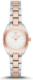 Emporio Armani Analog White Dial Two Tone Steel Strap Watch For Women - AR11029