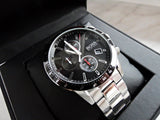 Shop Hugo Boss Rafale Chronograph Black Dial Silver Steel Strap Watch for Men - 1513509 in USA