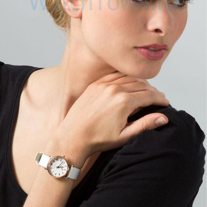 Marc Jacobs Baker White Dial White Leather Strap Watch for Women - MBM1284 Buy Now By Marc Jacobs