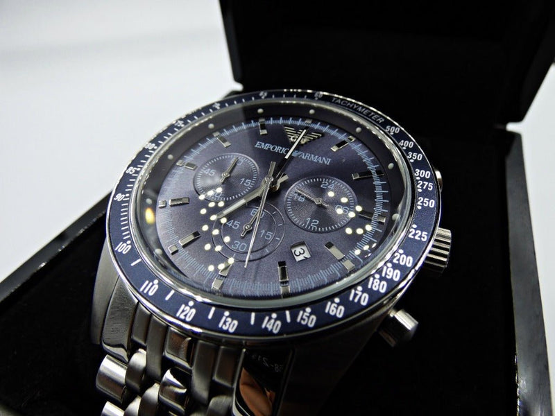 Emporio Armani Sportivo Chronograph Blue Stainless Steel Watch For Men - AR6072 Buy Now By Emporio Armani