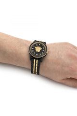 Versace Palazzo Empire Black Dial Two Tone Steel Strap Watch for Men - VERD01119 Buy Now By Versace