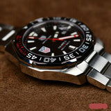 Shop Tag Heuer Aquaracer Automatic Match Timer Black Dial Silver Steel Strap Watch for Men - WAY201G.BA0927 in USA