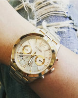 Fossil Boyfriend Gold Dial Gold Steel Strap Watch for Women - ES3884 Buy Now By Fossil