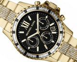 Michael Kors Everest Chronograph Black Dial Gold Steel Strap Watch For Women - MK5828 Buy Now By Michael Kors