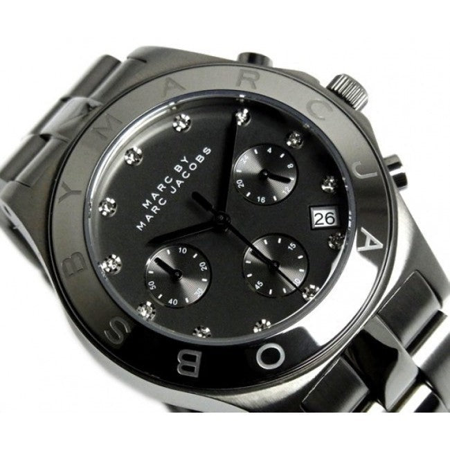 Marc Jacobs Blade Chronograph Black Dial Black Steel Strap Watch for Women - MBM3103 Buy Now By Marc Jacobs