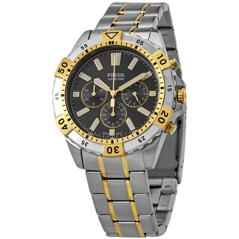 Fossil Garrett Analog Black Dial Two Tone Steel Strap Watch for Men - FS5771 Buy Now By Fossil