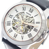 Fossil Grant Automatic Skeleton White Dial Black Leather Strap Watch for Men - ME3101 Buy Now By Fossil