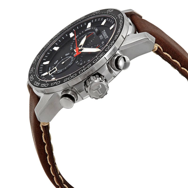 Tissot Supersport Chrono Black Dial Brown Leather Strap Watch for Men - T125.617.16.051.01 Buy Now By Tissot