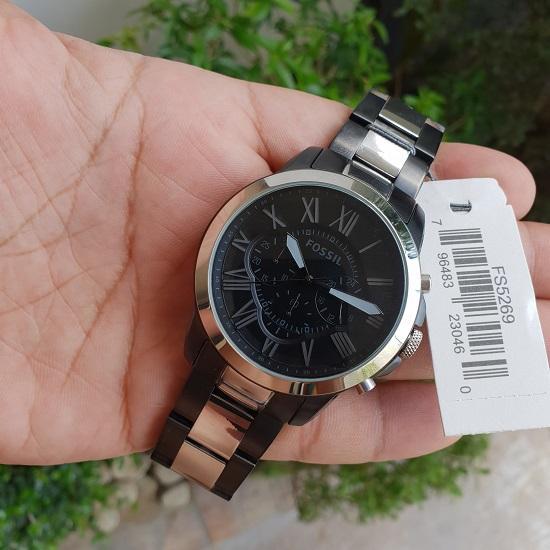 Fossil Grant Chronograph Black Dial Two Tone Steel Strap Watch for Men - FS5269 Buy Now By Fossil