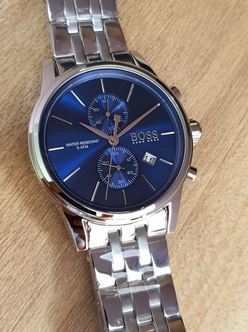 Hugo Boss Jet Blue Dial Silver Steel Strap Watch for Men - 1513384 Buy Now By Hugo Boss