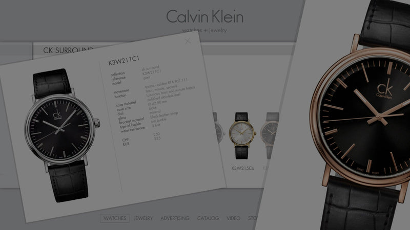 Calvin Klein Surround Black Dial Black Leather Strap Watch for Men - K3W211C1 Buy Now By Calvin Klein