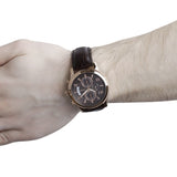 Guess Exec Chronograph Brown Dial Brown Leather Strap Watch For Men - W0076G4 Buy Now By Guess