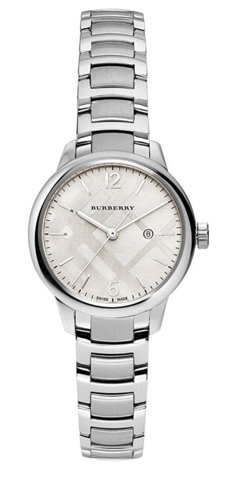 Shop Burberry The Classic Silver Dial Silver Steel Strap Watch for Women - BU10108 in USA