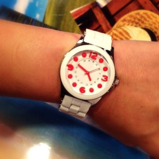 Marc Jacobs Pelly White Dial White Silicone Strap Watch for Women - MBM2588 Buy Now By Marc Jacobs