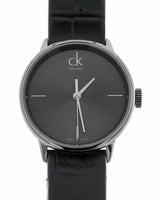 Calvin Klein Accent Black Dial Black Leather Strap Watch for Women - K2Y2Y1C3 Buy Now By Calvin Klein