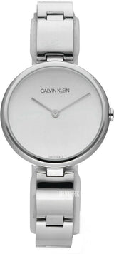 Shop Calvin Klein Wavy Silver Dial Silver Steel Strap Watch for Women - K9U23146 in USA