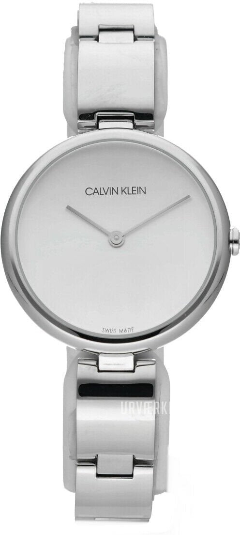 Shop Calvin Klein Wavy Silver Dial Silver Steel Strap Watch for Women - K9U23146 in USA