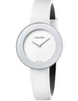 Calvin Klein Chic White Dial White Leather Strap Watch for Women - K7N23TK2 Buy Now By Calvin Klein