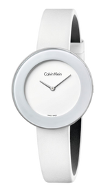 Calvin Klein Chic White Dial White Leather Strap Watch for Women - K7N23TK2 Buy Now By Calvin Klein