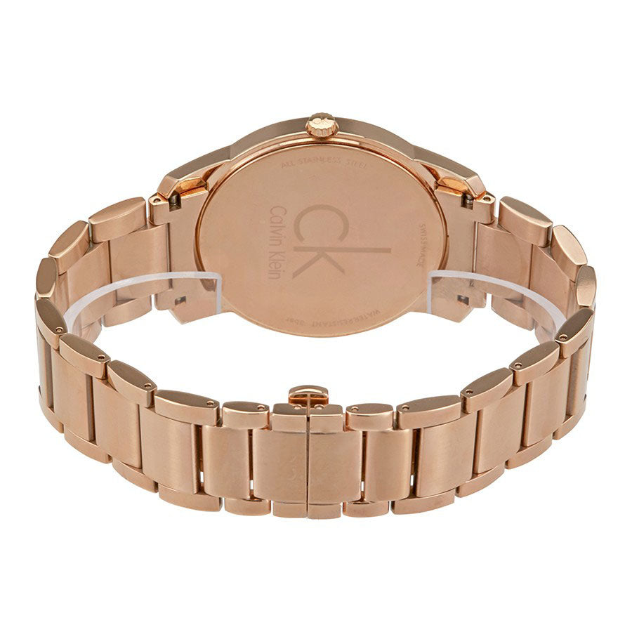 Calvin Klein City White Mother of Pearl Dial Rose Gold Steel Strap Watch for Women - K2G23646