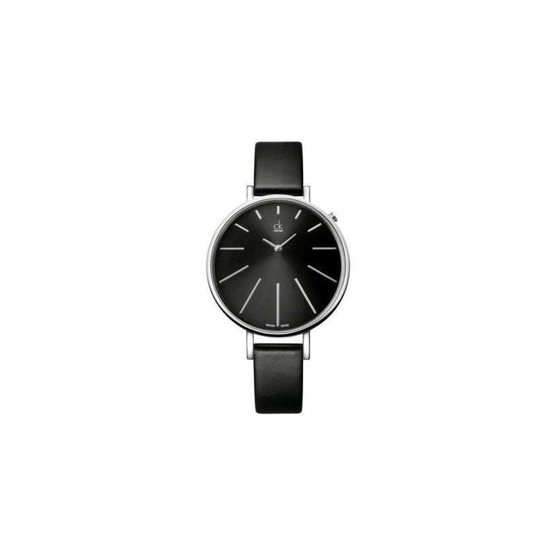 Calvin Klein Equal Black Dial Black Leather Strap Watch for Women - K3E231C1 Buy Now By Calvin Klein