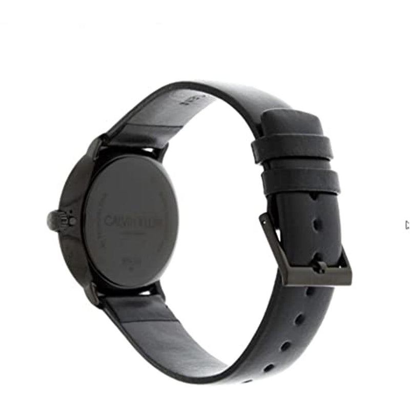 Calvin Klein High Noon Quartz Black Dial Black Leather Strap Watch for Men - K8M214CB Buy Now By Calvin Klein