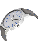 Calvin Klein City Silver Dial Grey Leather Strap Watch for Men - K2G211Q4 Buy Now By Calvin Klein