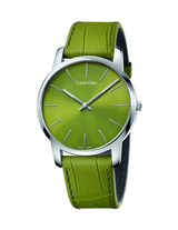 Calvin Klein City Green Dial Green Leather Strap Watch for Men - K2G211WL Buy Now By Calvin Klein