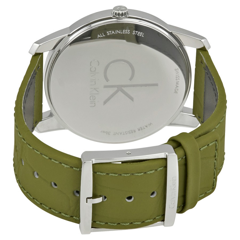 Calvin Klein City Green Dial Green Leather Strap Watch for Men - K2G211WL Buy Now By Calvin Klein