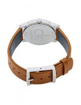 Calvin Klein City Silver Dial Light Brown Leather Strap Watch For Women- K2G23120 Buy Now By Calvin Klein