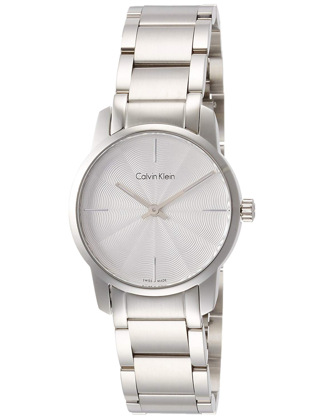 Calvin Klein City White Dial Silver Steel Strap Watch for Women - K2G23146