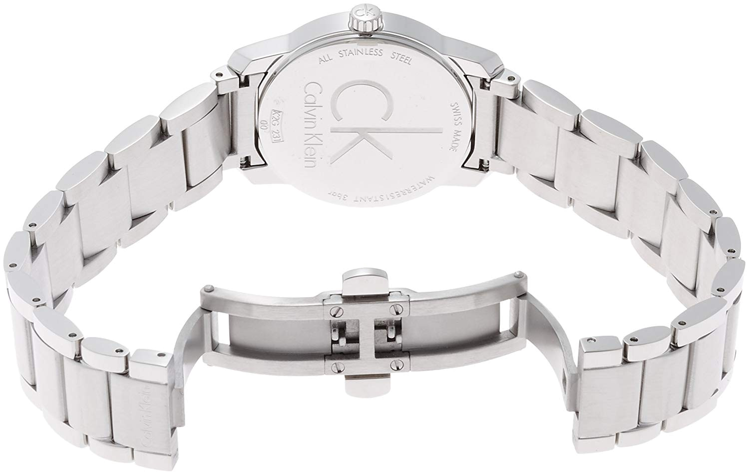 Calvin Klein City White Dial Silver Steel Strap Watch for Women - K2G23146
