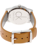 Calvin Klein City Silver Dial Orange Leather Strap Watch for Women - K2G231G6 Buy Now By Calvin Klein