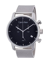 Calvin Klein City Chronograph Black Dial Silver Mesh Bracelet Watch for Men - K2G27121 Buy Now By Calvin Klein