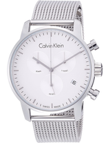 Calvin Klein City Chronograph White Dial Silver Mesh Bracelet Watch for Men - K2G27126 Buy Now By Calvin Klein