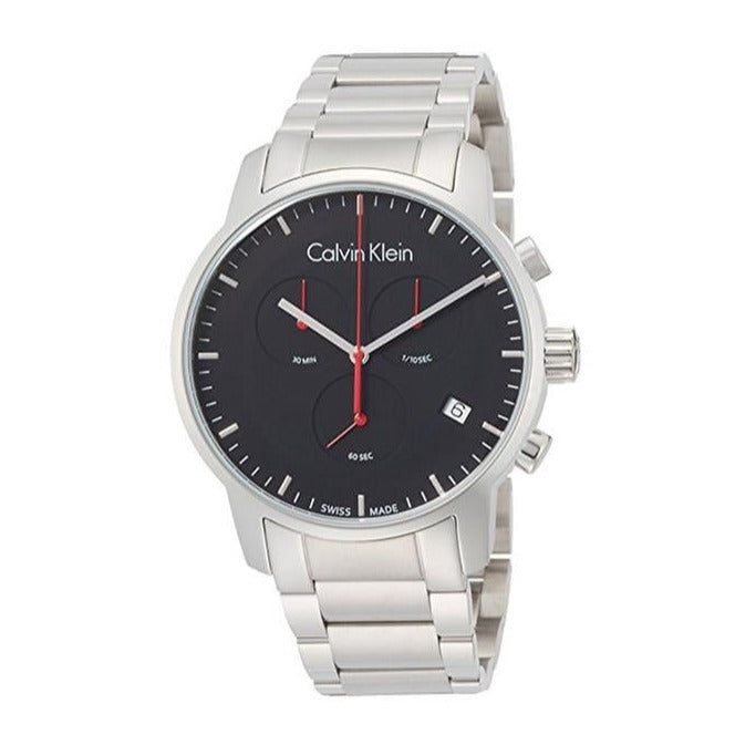 Calvin Klein City Chronograph Black Dial Silver Steel Strap Watch for Men - K2G27141 Buy Now By Calvin Klein