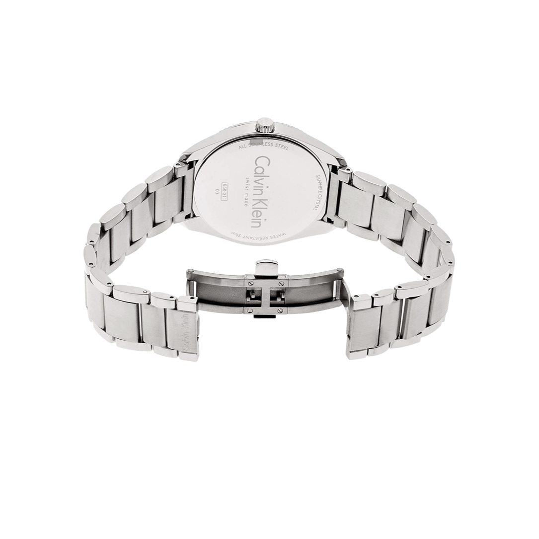 Calvin Klein City Chronograph White Dial Silver Steel Strap Watch for Men - K2G271Z6