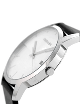 Calvin Klein City White Dial Black Leather Strap Watch for Men - K2G2G1CD Buy Now By Calvin Klein