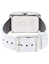 Calvin Klein Window White Dial White Leather Strap Watch for Men - K2M21120