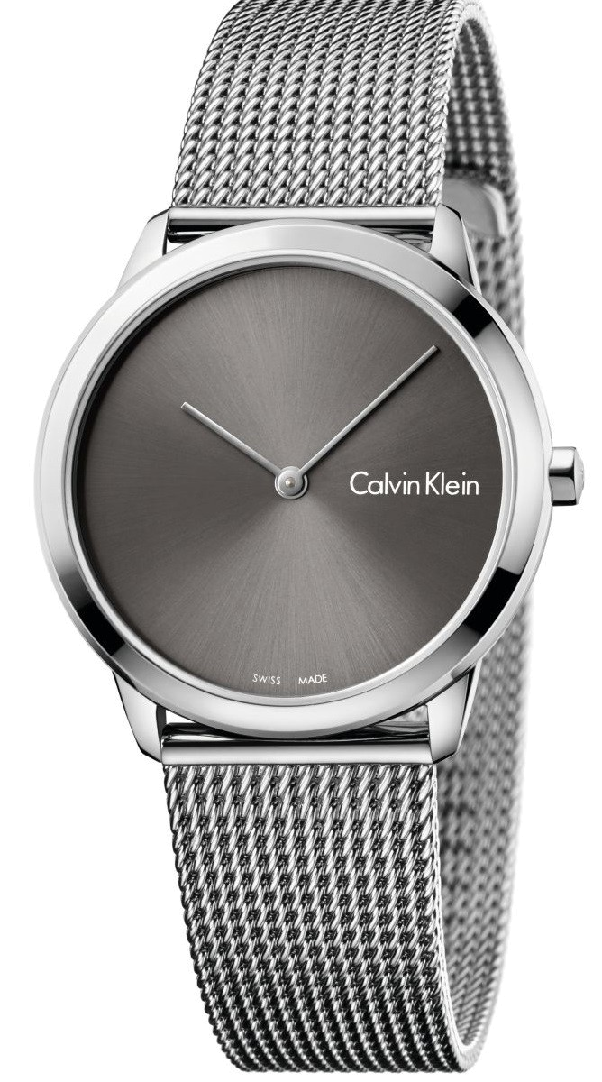 Calvin Klein Minimal Grey Dial Silver Mesh Bracelet Watch for Men - K3M22124 Buy Now By Calvin Klein