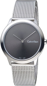 Calvin Klein Minimal Grey Dial Silver Mesh Bracelet Watch for Women - K3M221Y3 Buy Now By Calvin Klein