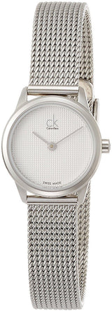 Calvin Klein Minimal White Dial Silver Mesh Bracelet Watch for Women - K3M2312Y Buy Now By Calvin Klein