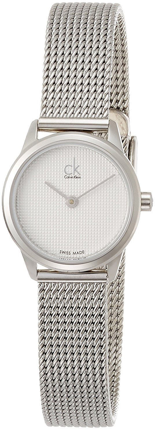 Calvin Klein Minimal White Dial Silver Mesh Bracelet Watch for Women - K3M2312Y Buy Now By Calvin Klein