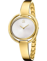 Calvin Klein Impetuous White Dial Gold Steel Strap Watch for Women - K4F2N516 Buy Now By Calvin Klein