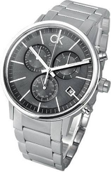 Calvin Klein Post Minimal Chronograph Black Dial Silver Steel Strap Watch for Men - K7627161 Buy Now By Calvin Klein