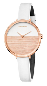 Calvin Klein Rise White Dial White Leather Strap Watch for Women - K7A236LH Buy Now By Calvin Klein
